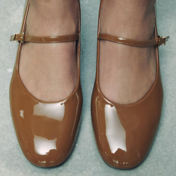 ZARA Mary Jane Patent Heels NWT – Ochre Buckled Block Heels, Size 8 & 9 - Picture 4 of 16